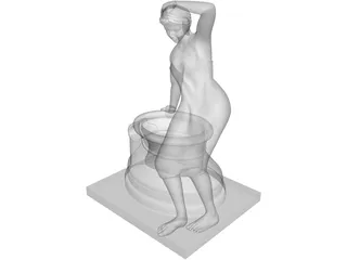 Classical Statue Woman Fountain 3D Model