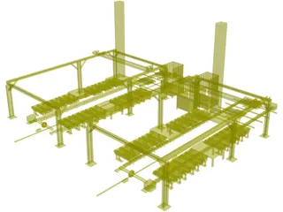 Dual Gantry Robotic System 3D Model