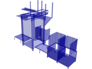 Top Load Palletizer with Pallet Destacker 3D Model