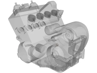 Honda CBR600RR Engine 3D Model