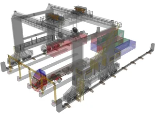 Container Loader Port 3D Model