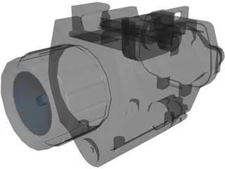 Tactical Light with Laser 3D Model