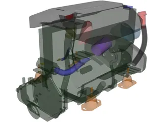 Volvo Penta D3 Marine Engine 3D Model