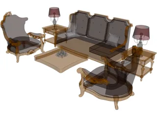 Classic Furniture Set 3D Model