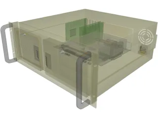 Rackmounted Computer with Motherboard 3D Model