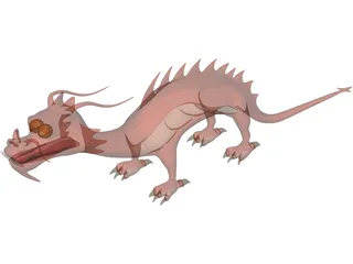 Asian Fire Dragon 3D Model