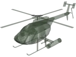 Hughes OH-6 Little Bird 3D Model