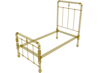 Bed Frame Antique 3D Model