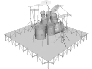 Drum Kit Big 3D Model