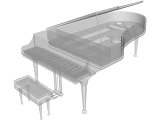 Classic Piano 3D Model