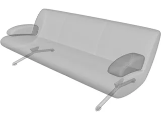 Sofa Cushioned 3D Model