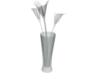 Flowers In Glass 3D Model