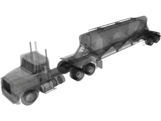 Mack with Powder Trailer 3D Model