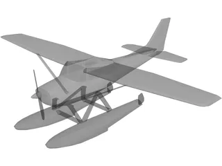 Cessna 172 Sea Plane 3D Model