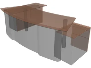 Wood Table 3D Model