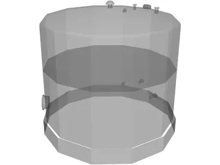 500 BBL Fiberglass Fluid Storage Tank 3D Model