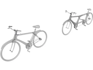 Modern Single and Tandem Bicycles 3D Model