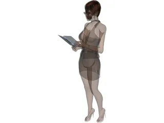 Woman with Book 3D Model