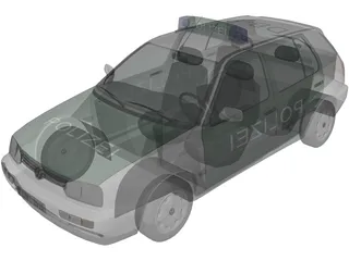 Volkswagen Golf III Polizei 3D Model