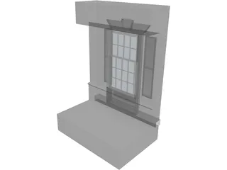 Double Hung Window and Shutter 3D Model