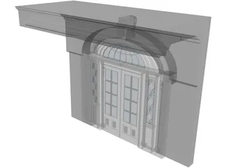 Federal Style Entry Double Doorway 3D Model