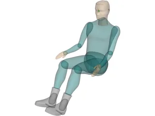 Pilot Sitting 3D Model