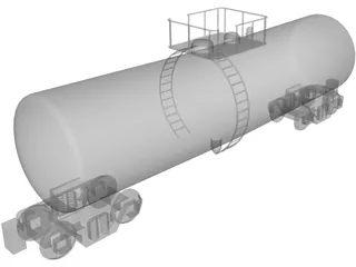 Tanker Rail Car 3D Model