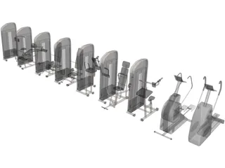 Fitness Equipment Collection 3D Model