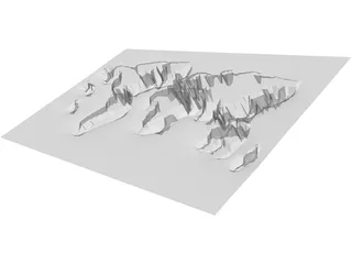 Earth Map 3D Model