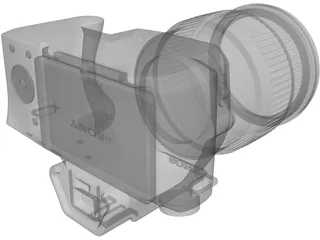 Sony A44 Digital Camera 3D Model