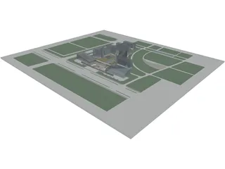 Industrial Park Area 3D Model