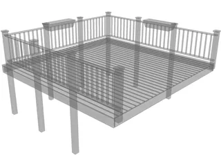 Wooden Deck 3D Model