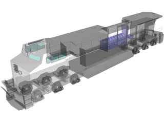 GE Dash 9-CW44 Locomotive 3D Model