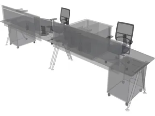 Office Table 3D Model
