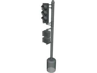 Traffic Signal Post 3D Model