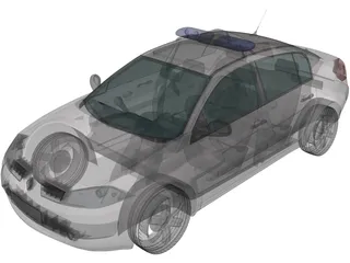 Renault Megane Police 3D Model