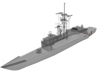 Hazzard Perry Class Frigate 3D Model