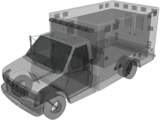 Ford E350 Ambulance 3D Model