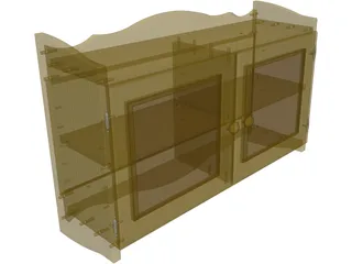 Wall Cabinet In Pine 3D Model