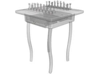 Chess Desk 3D Model