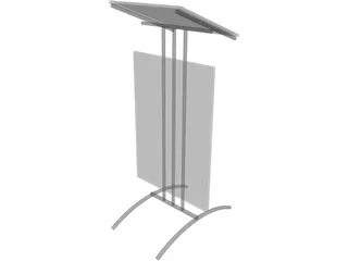 Glass Lectern Podium 3D Model