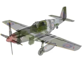 North American P-51 Mustang 3D Model