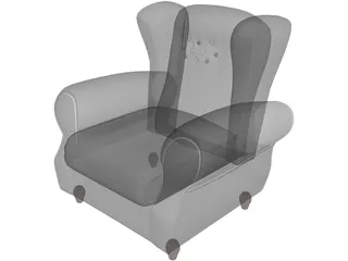 Armchair Old Fashioned 3D Model