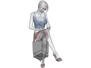 Woman Writing 3D Model