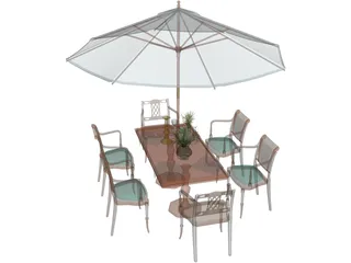 Chairs and Table Garden 3D Model