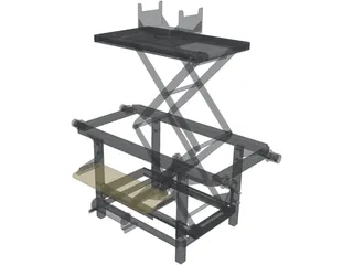 Trolley with Hidraulic Lifter 3D Model