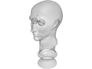 Old Man Head 3D Model