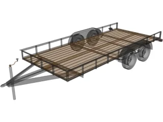 Car Hauling Trailer 3D Model