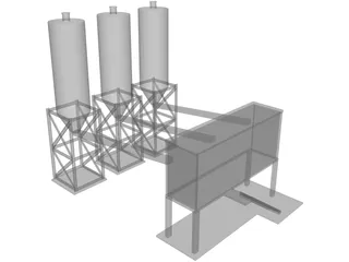 Concrete Batching Plant 3D Model