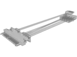 SATA 22-pin Cable 3D Model